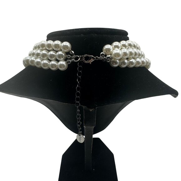 Claires Multi-Strand Pearl Necklace & Bracelet Set With Cross Pendant - Picture 4 of 5